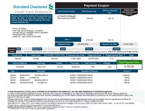 standard bank credit card pay bill